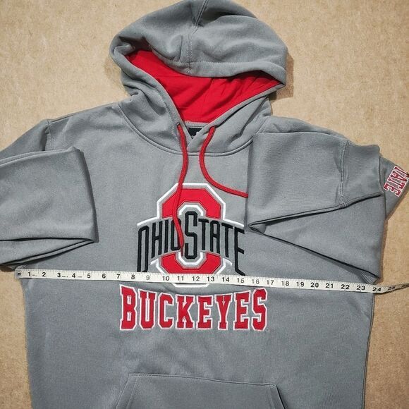 Ohio State Buckeyes Gray Long Sleeve Hoodie #L - Picture 3 of 5